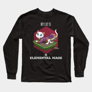 RPG cat elemental mage Long Sleeve T-Shirt